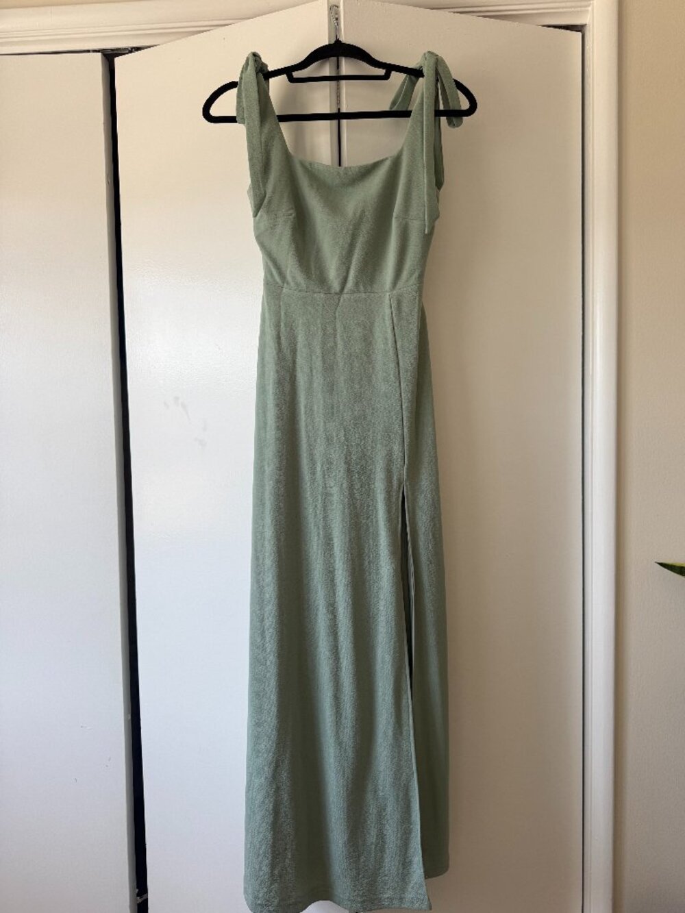 Birdy Grey Lizzie Sage Satin Bridesmaid Maxi Dress XS